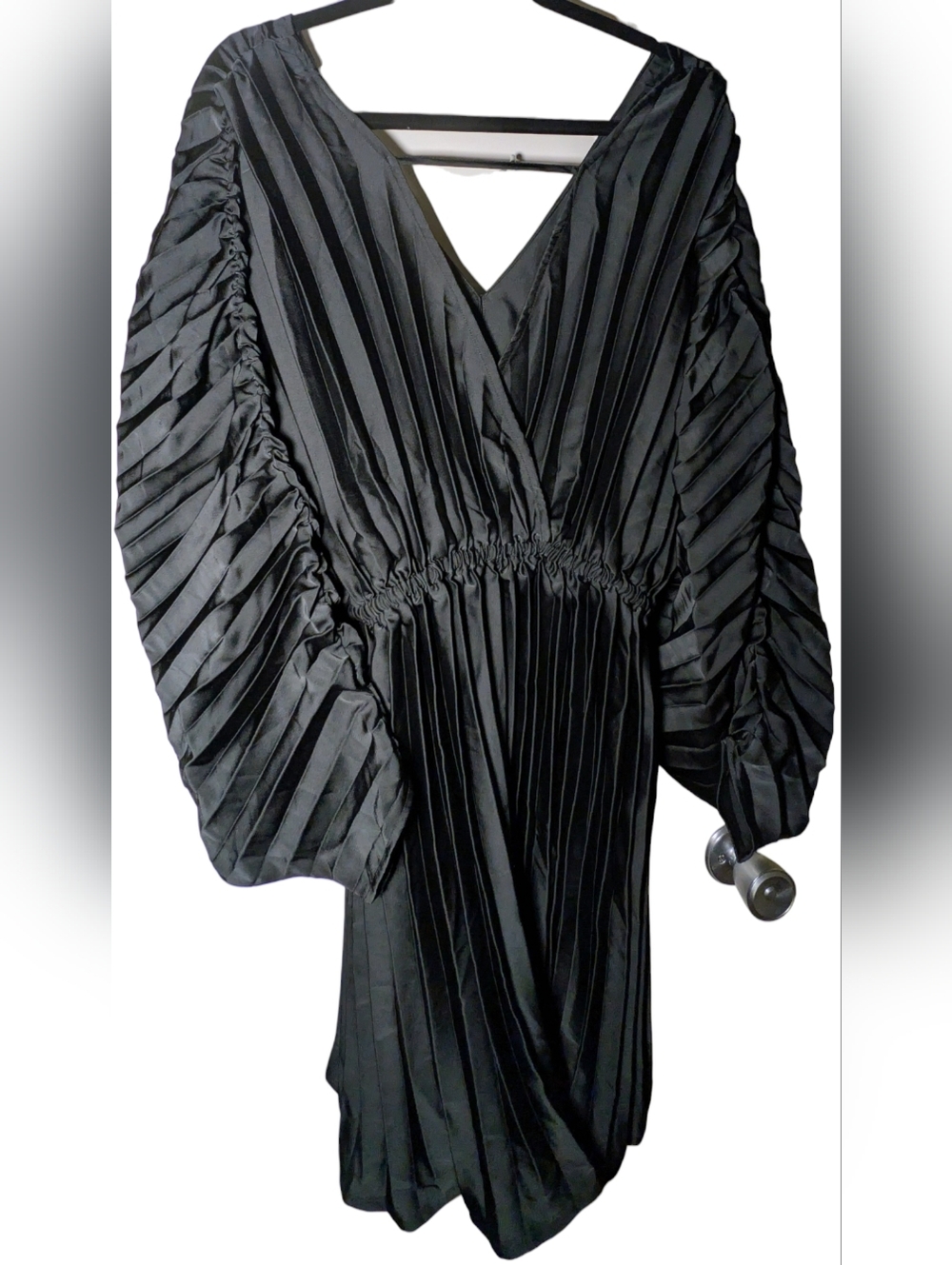 City Chic Chloe Pleat Mini Dress Black XXS/12